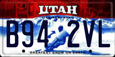 UT license plate B942VL