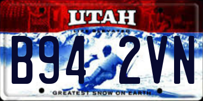 UT license plate B942VN