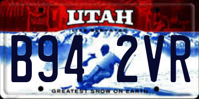 UT license plate B942VR