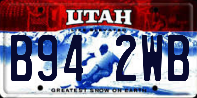 UT license plate B942WB