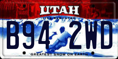 UT license plate B942WD