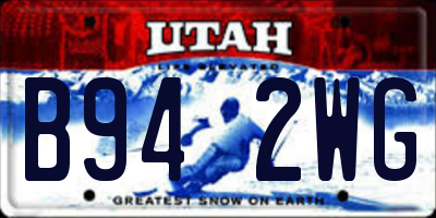 UT license plate B942WG