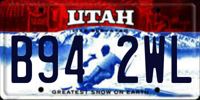 UT license plate B942WL