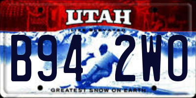 UT license plate B942WO