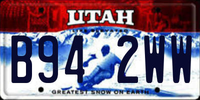 UT license plate B942WW