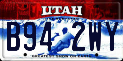 UT license plate B942WY
