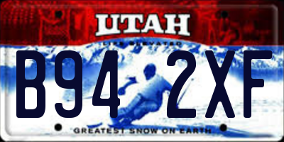 UT license plate B942XF