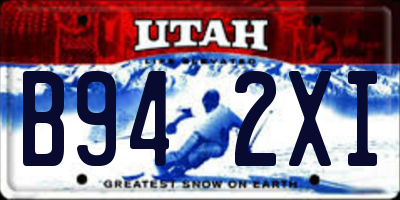 UT license plate B942XI