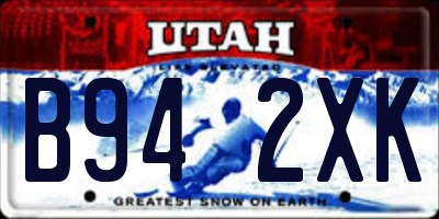 UT license plate B942XK
