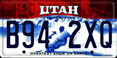 UT license plate B942XQ