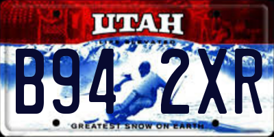UT license plate B942XR