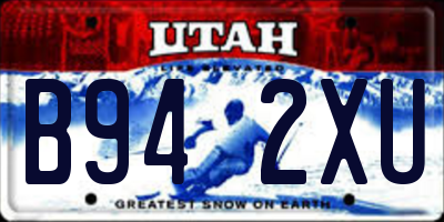 UT license plate B942XU