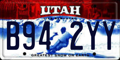UT license plate B942YY