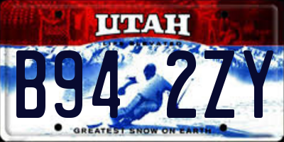 UT license plate B942ZY