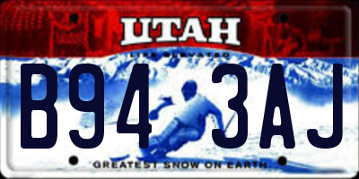 UT license plate B943AJ