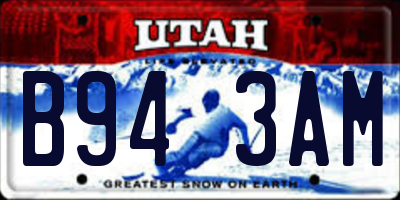 UT license plate B943AM