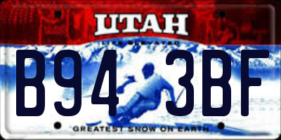 UT license plate B943BF
