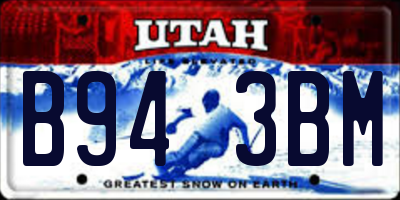 UT license plate B943BM