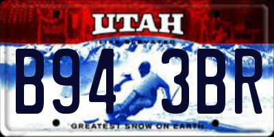 UT license plate B943BR