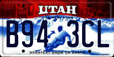 UT license plate B943CL