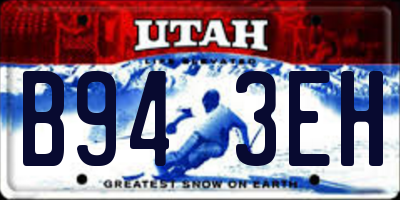 UT license plate B943EH