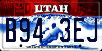 UT license plate B943EJ