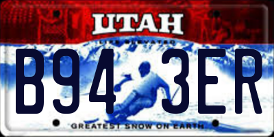 UT license plate B943ER