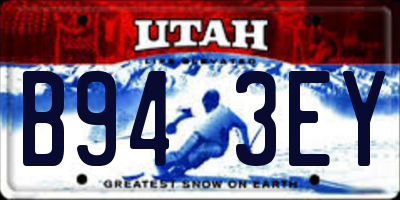 UT license plate B943EY