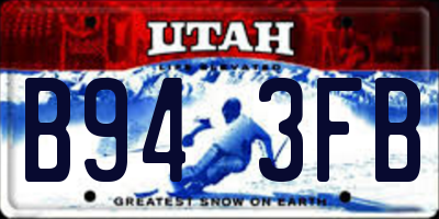 UT license plate B943FB