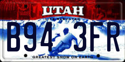 UT license plate B943FR