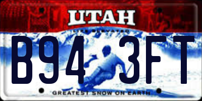 UT license plate B943FT