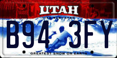 UT license plate B943FY