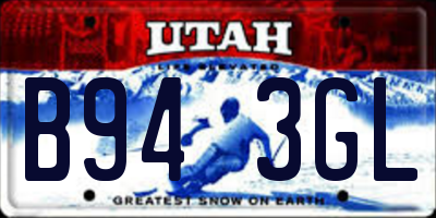 UT license plate B943GL