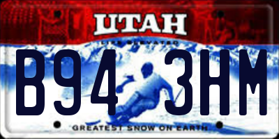 UT license plate B943HM