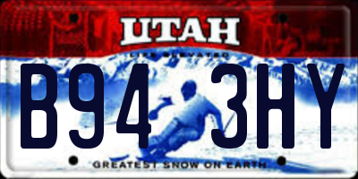UT license plate B943HY