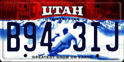 UT license plate B943IJ