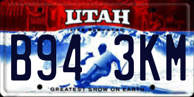 UT license plate B943KM