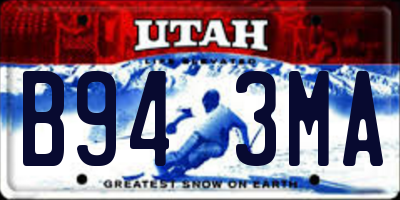 UT license plate B943MA