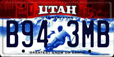 UT license plate B943MB