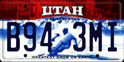 UT license plate B943MI