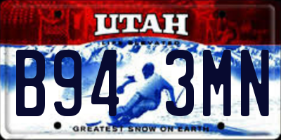 UT license plate B943MN