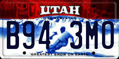 UT license plate B943MO