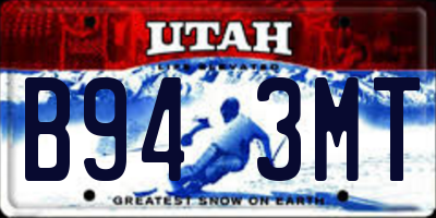 UT license plate B943MT