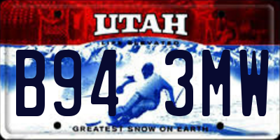 UT license plate B943MW