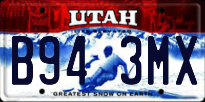 UT license plate B943MX