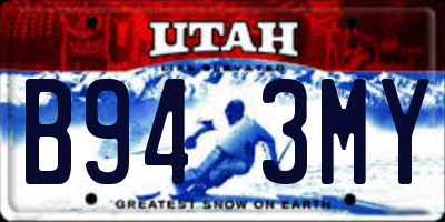 UT license plate B943MY