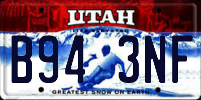UT license plate B943NF