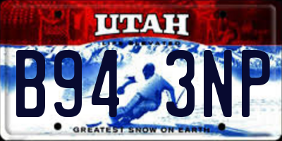 UT license plate B943NP