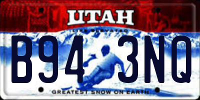 UT license plate B943NQ