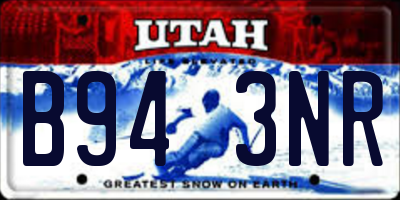 UT license plate B943NR
